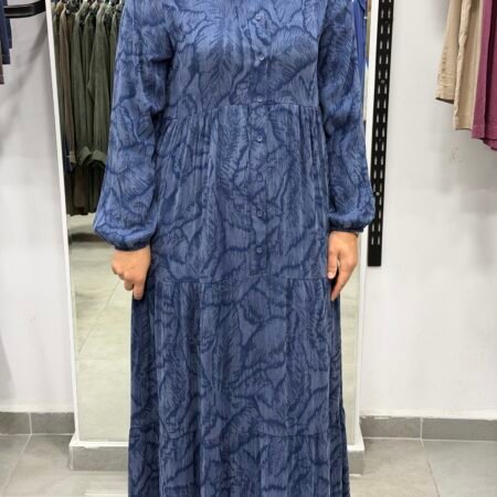 İpek Cupra Desenli Elbise