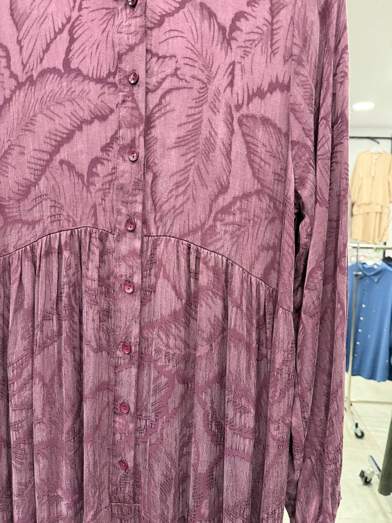 İpek Cupra Desenli Elbise - Görsel 6