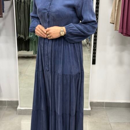 İpek Cupra Düz Elbise