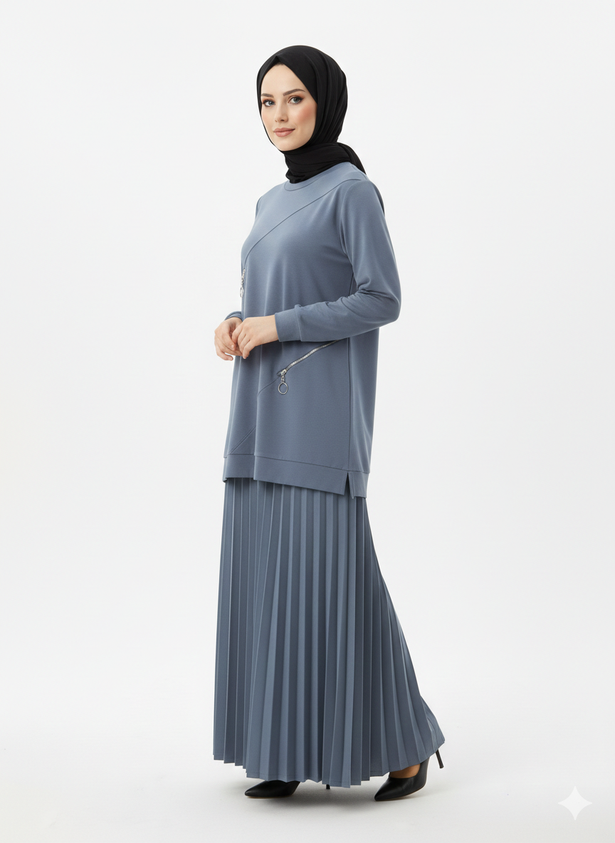 Örme Krep 1. Kalite Etekli Takım - Görsel 2