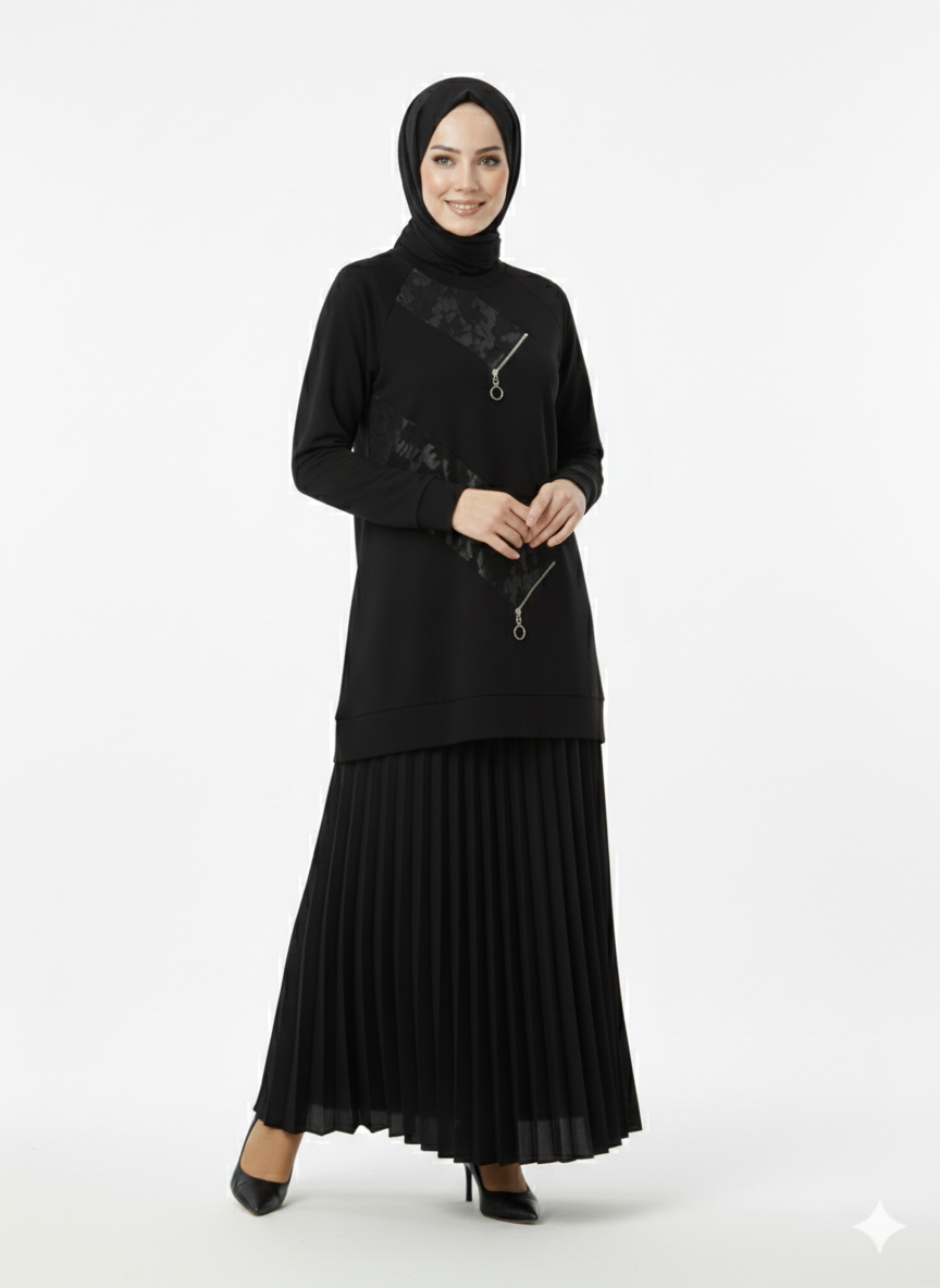 Örme Krep 1. Kalite Etekli Takım - Görsel 2