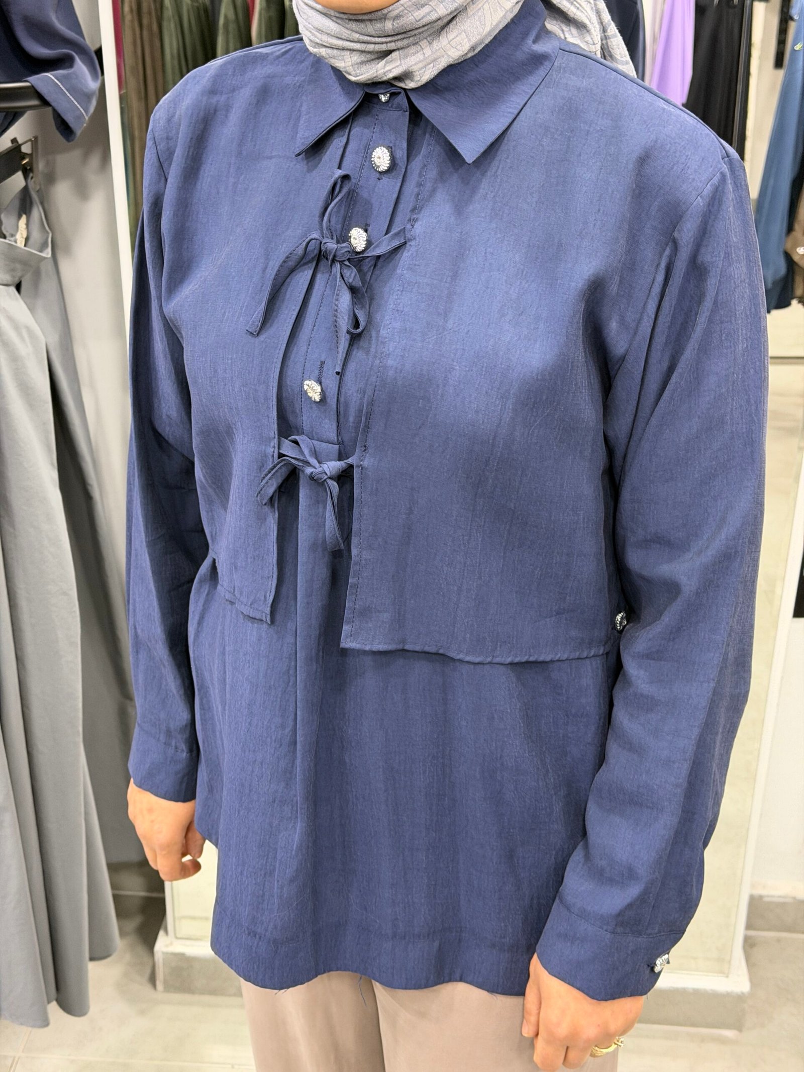 A Kalite Modal Fiyonk Detaylı Gömlek - Görsel 3