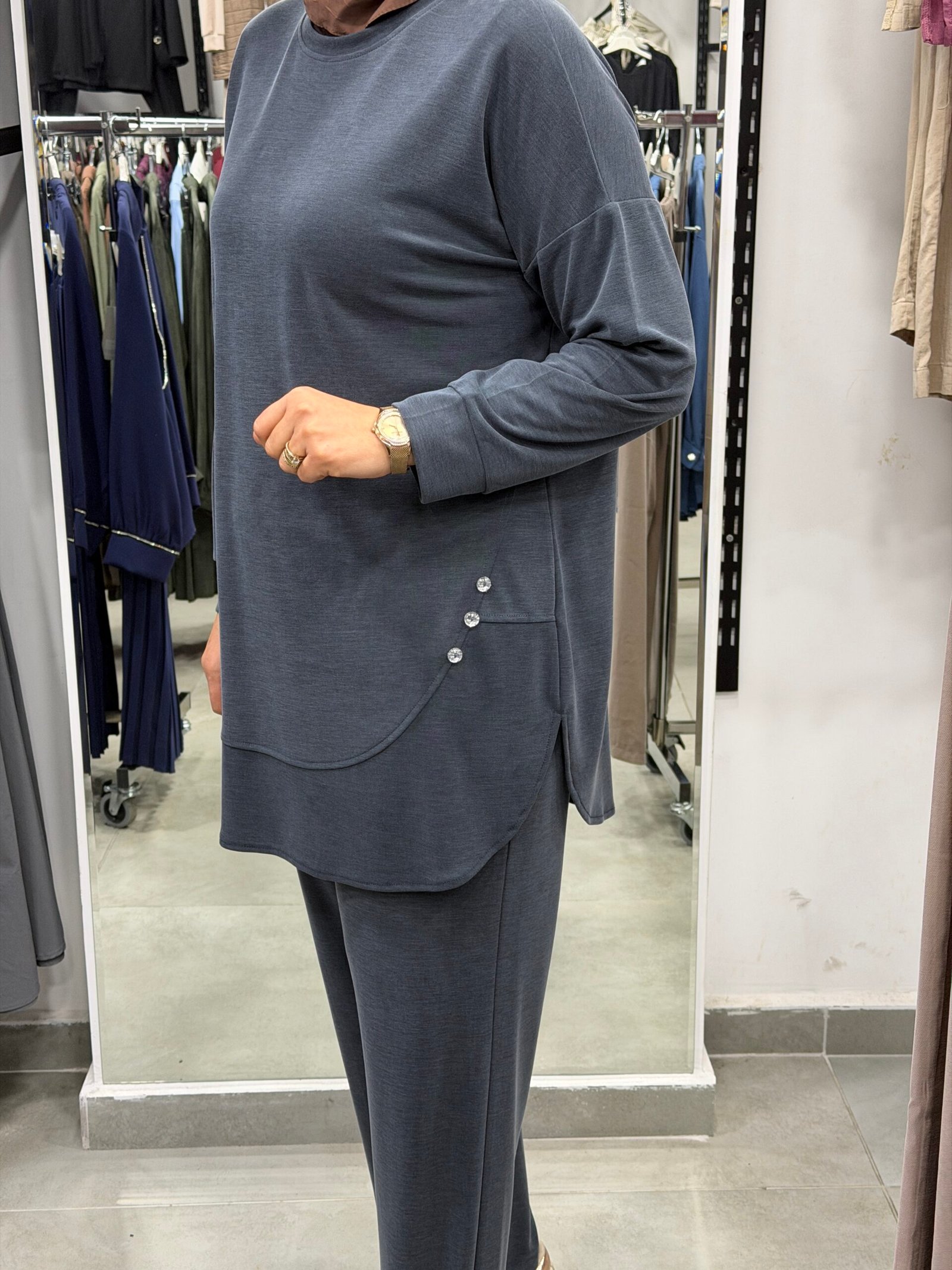 Basen Düğme Detaylı Pike - Görsel 3