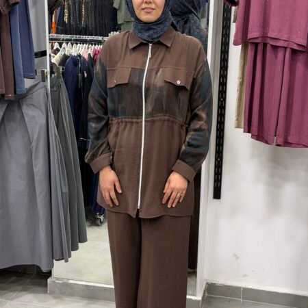 İpek ve Tensel Cupra Karışımılı Pantolonlu Takım