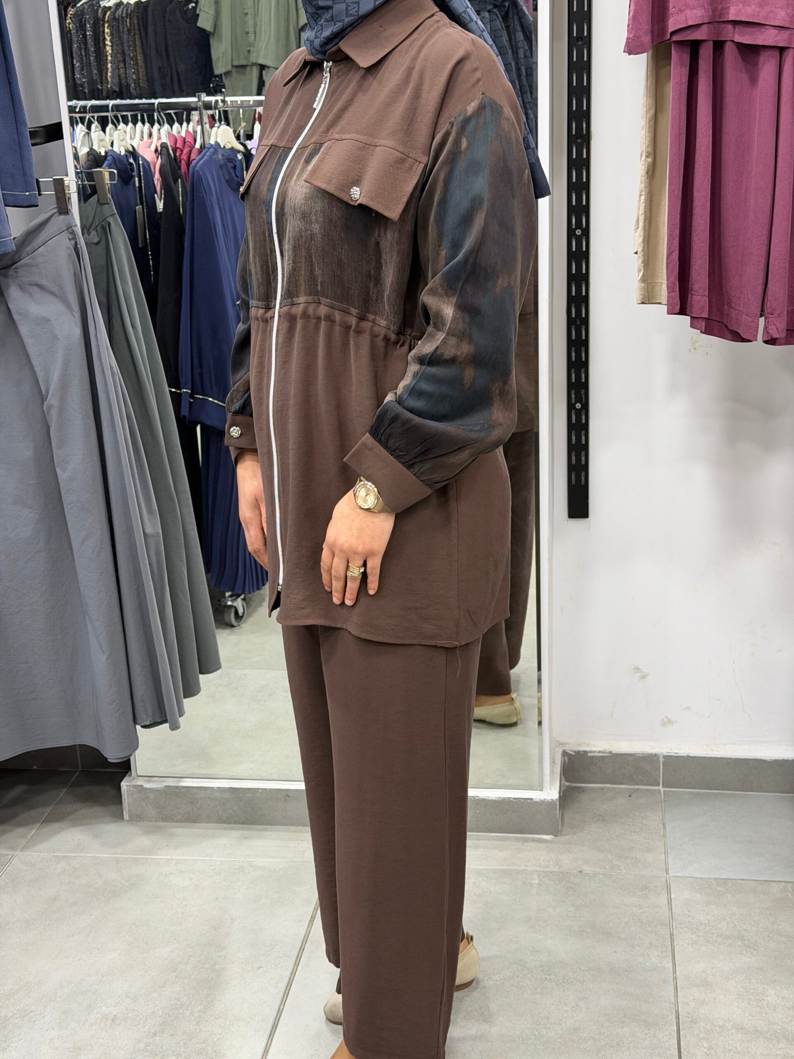 İpek ve Tensel Cupra Karışımılı Pantolonlu Takım - Görsel 8