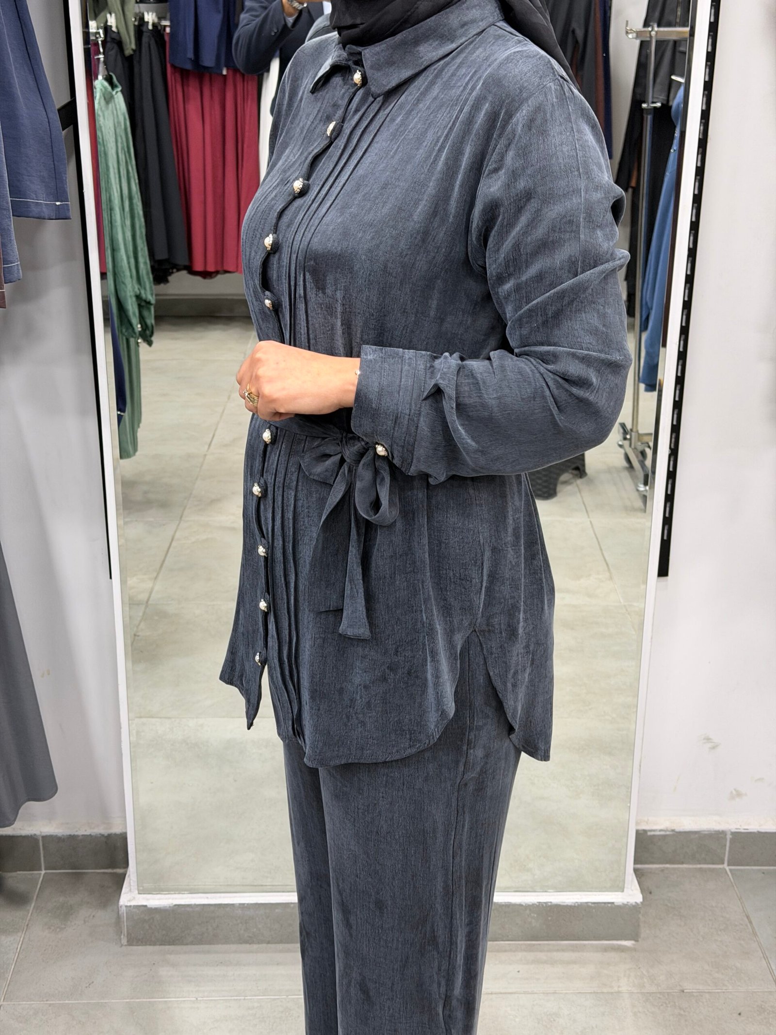 İpek Cupra Pantolonlu Takım