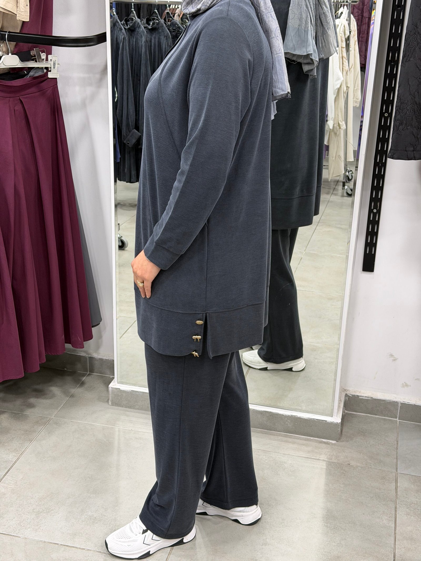 Düğme Detaylı Pike Takım - Görsel 4