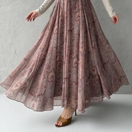 A Kalite Şifon Kumaş Desenli Etek