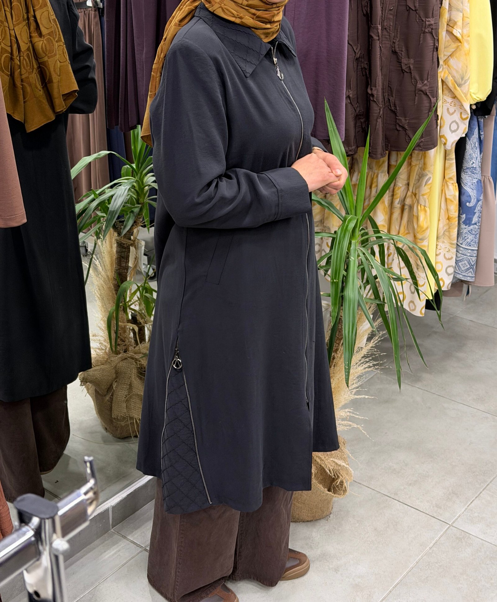 A Kalite Loli Fermuar Detaylı Kap - Görsel 3